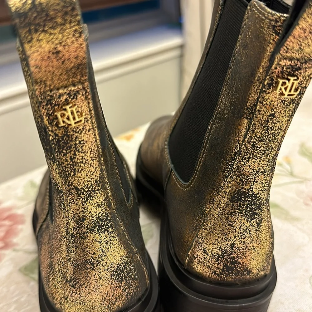Ralph Lauren Chelsea metallic bootie